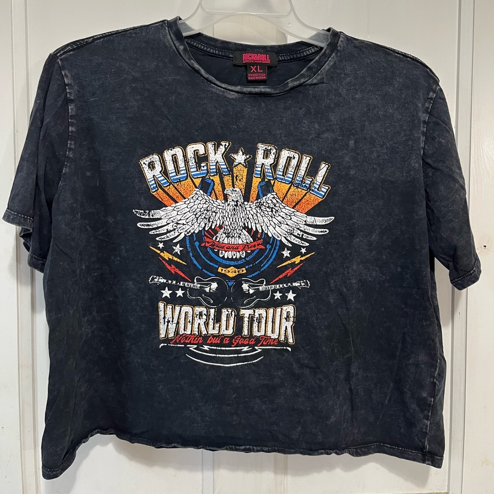 Panhandle/Rock & Roll denim crop top